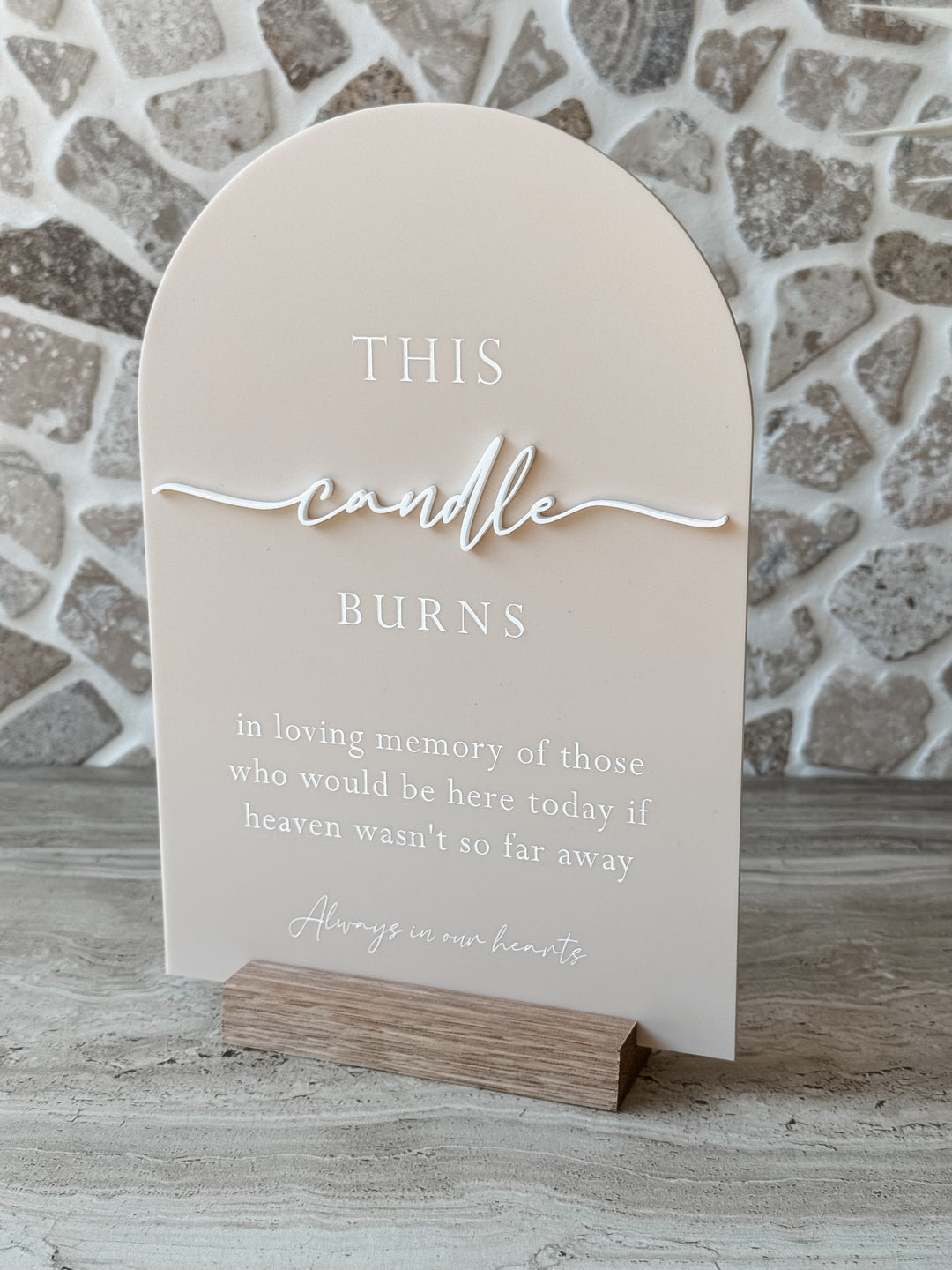 #2 Acrylic Arch Memorial Sign