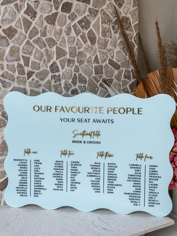 Wavy Seating Chart Sign