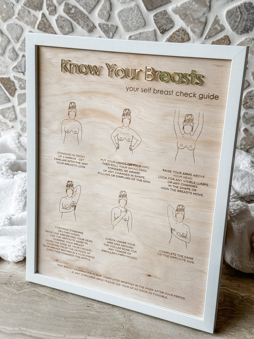 Self Breast Check Guide - Wood insert