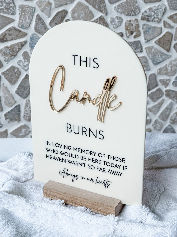 Acrylic Arch Memorial Sign with Mirror Acrylic features