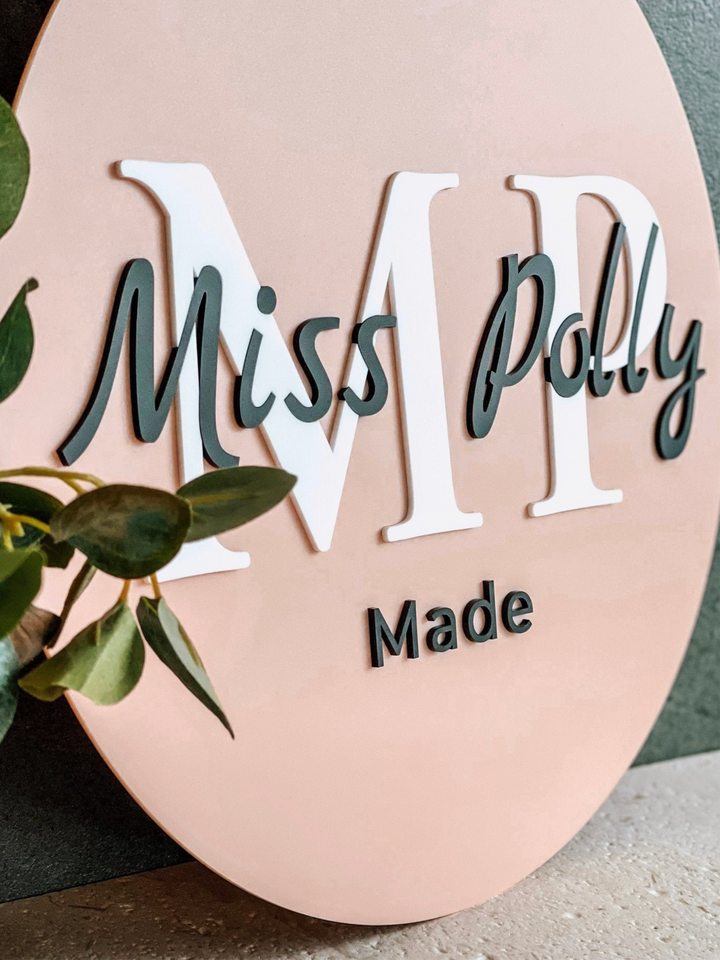 Round Acrylic Logo Sign