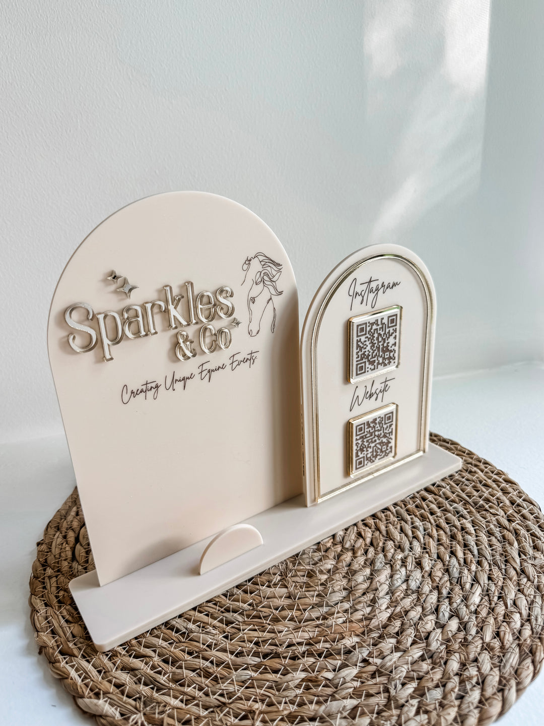 Social Media Stand with Business Card Slot