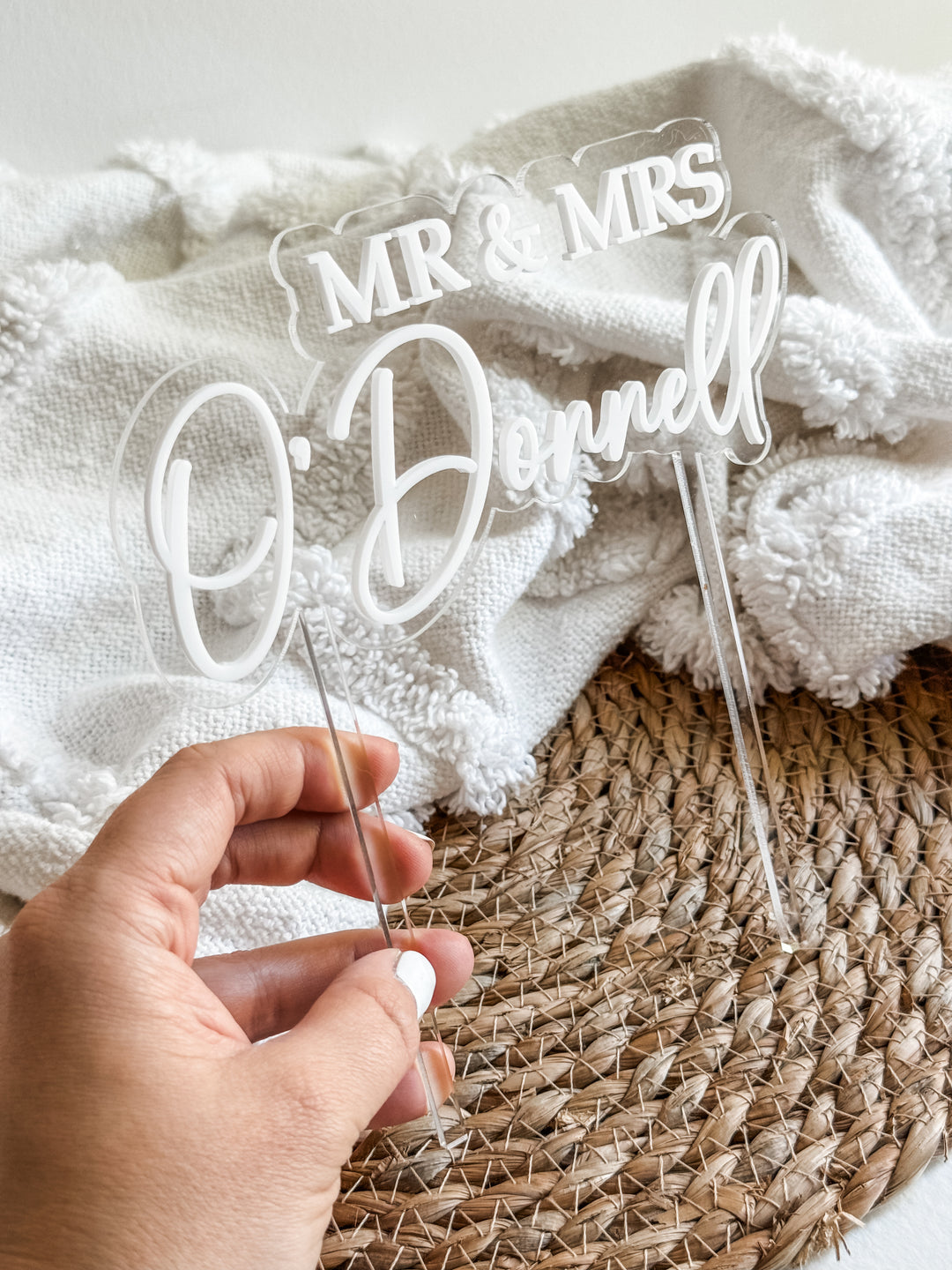 Mr & Mrs Acrylic Cake Topper - Style 02