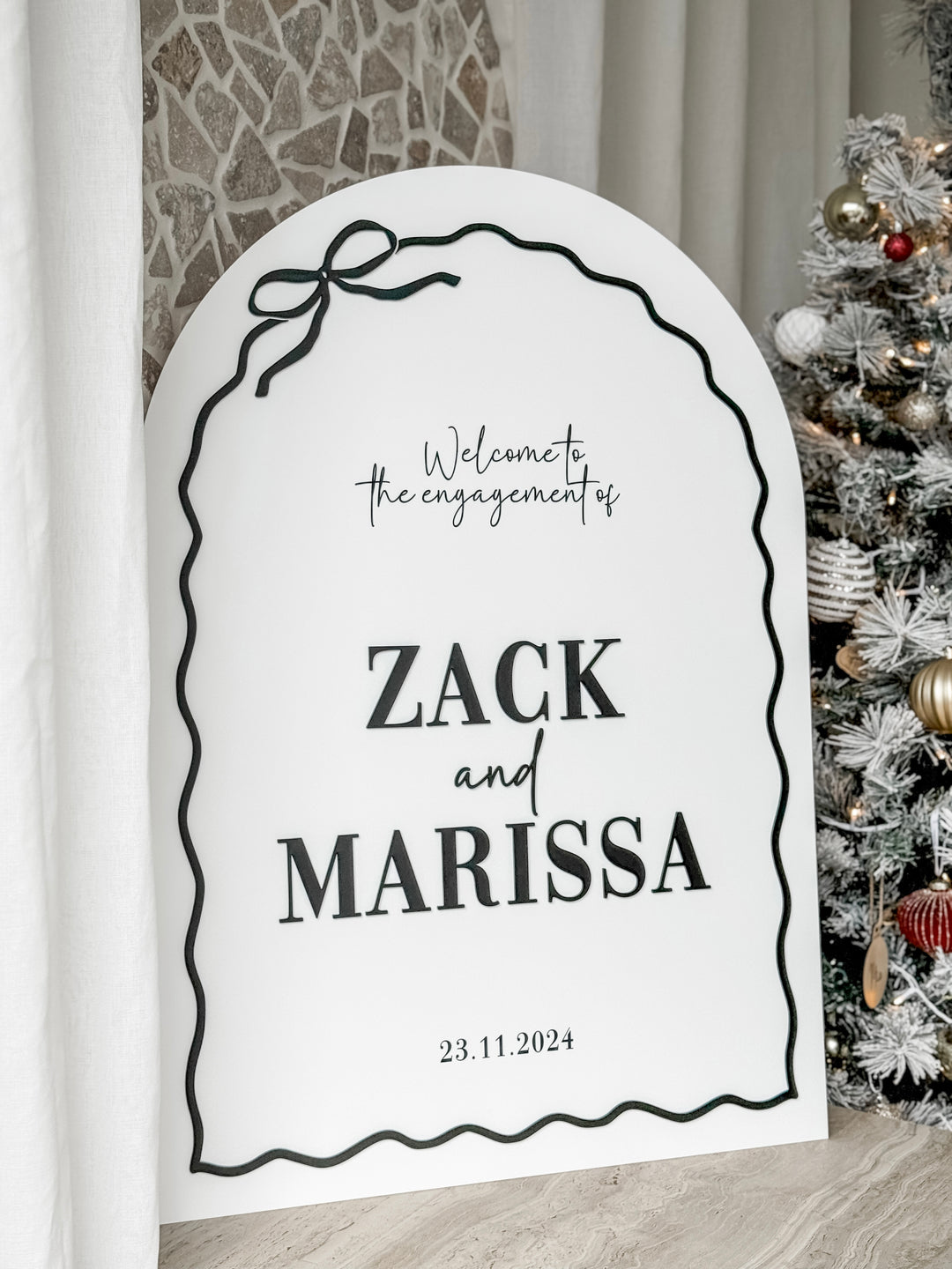 Bowtiful Acrylic Arch Welcome Sign