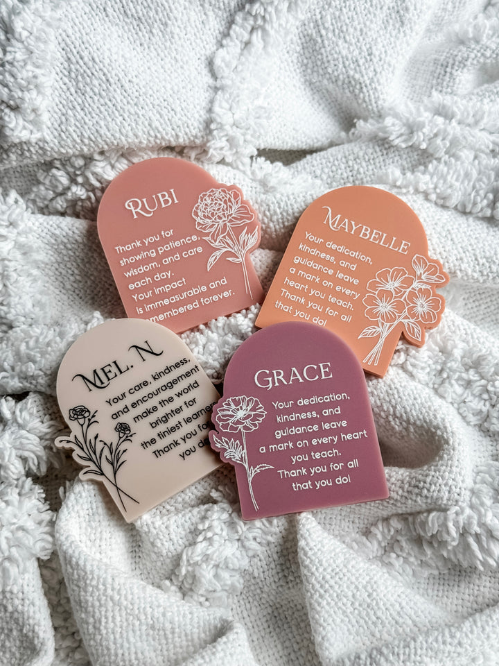 Teacher's Personalised Flower Fridge Magnets