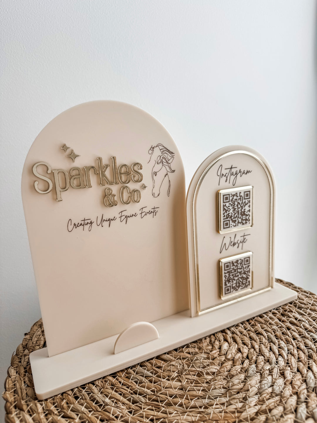 Social Media Stand with Business Card Slot