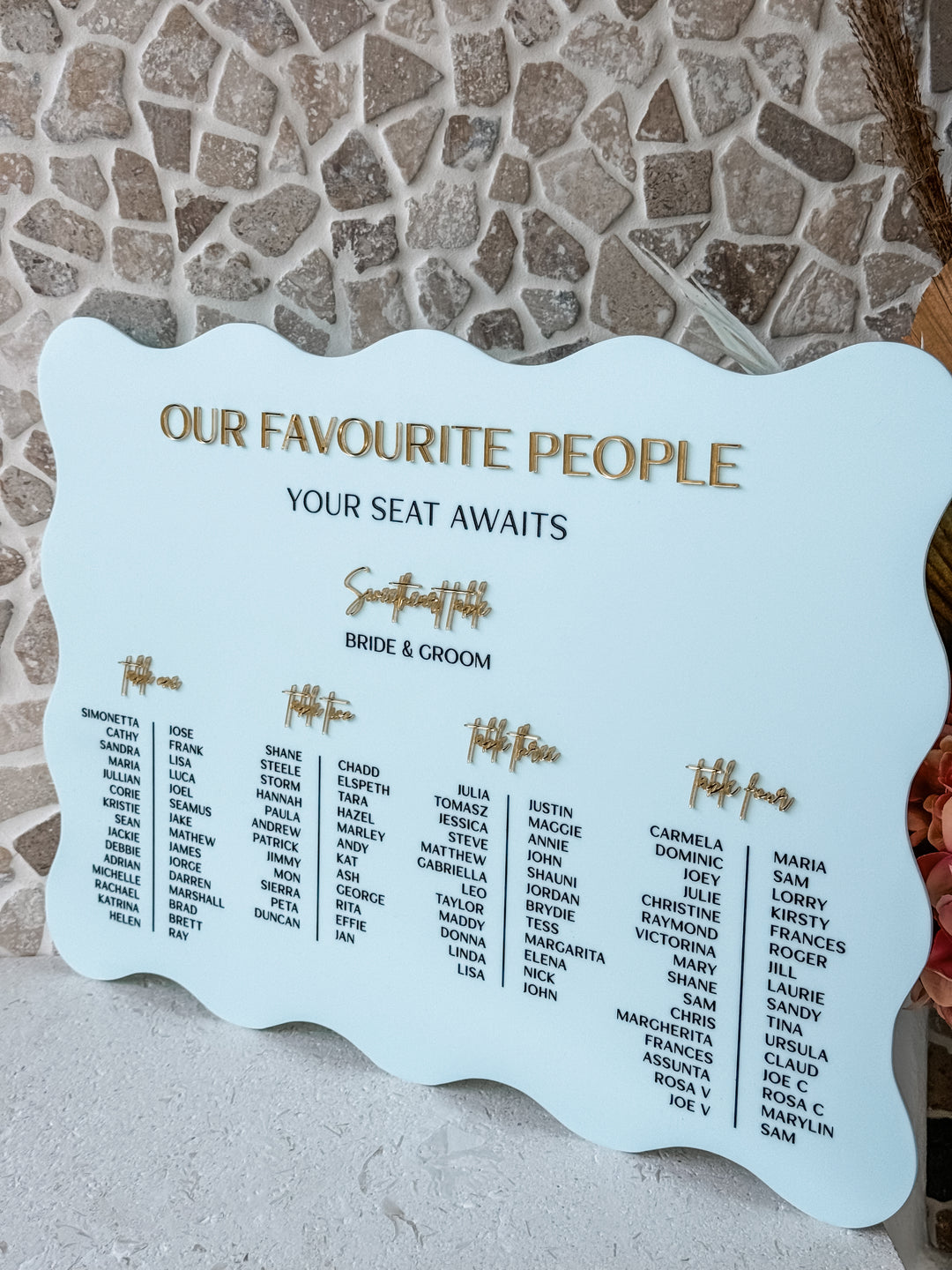 Wavy Seating Chart Sign