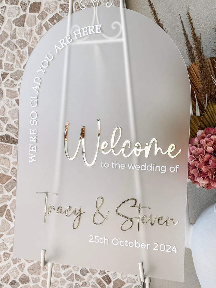 Acrylic Arch Welcome Sign - Style 4