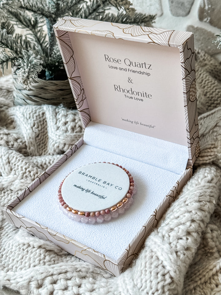 Rose Quartz & Rhodonite Bracelet