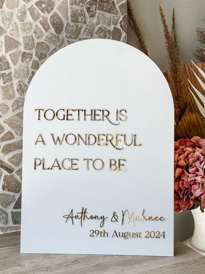 Acrylic Arch Welcome Sign - Style 2