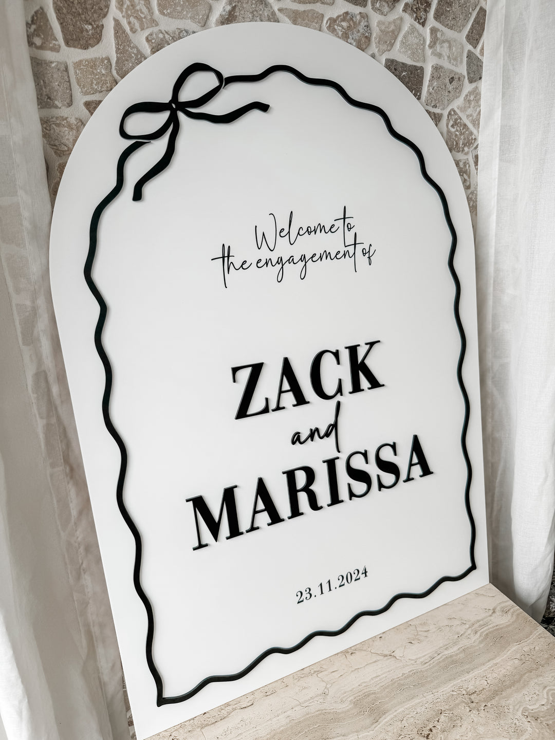 Bowtiful Acrylic Arch Welcome Sign