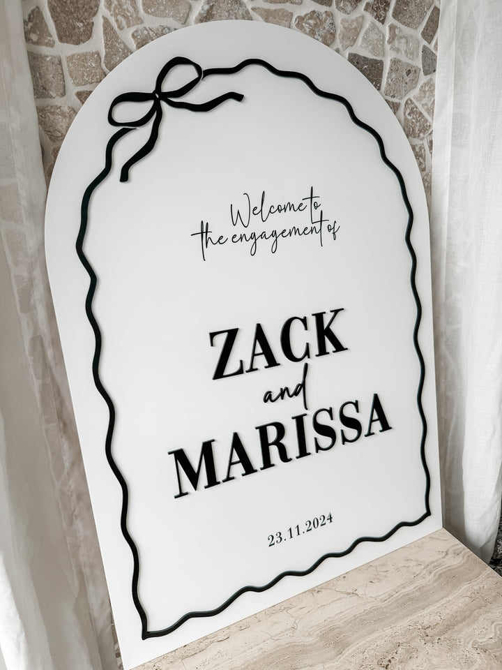 Bowtiful Acrylic Arch Welcome Sign