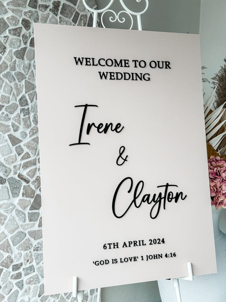 Acrylic Welcome Sign - Minimalistic