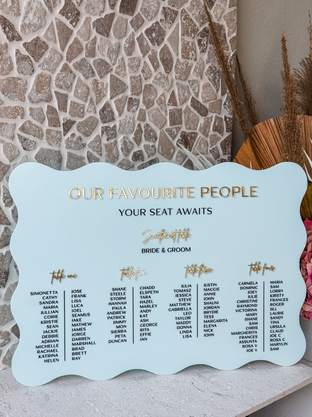 Wavy Seating Chart Sign