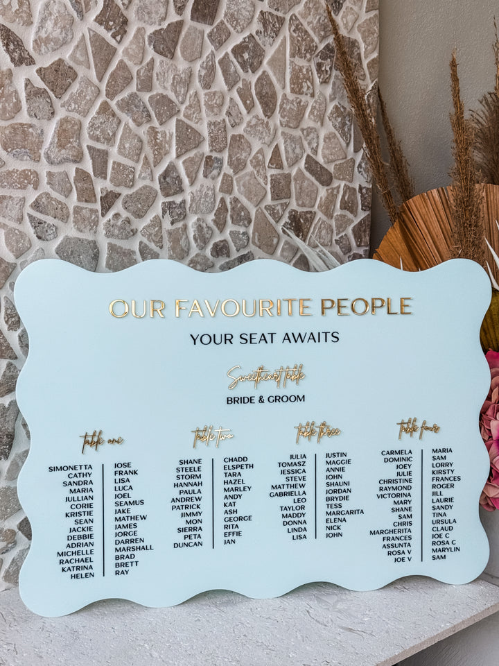 Wavy Seating Chart Sign