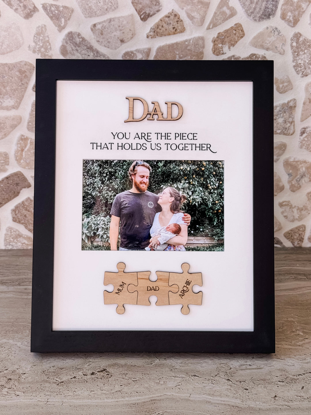 Puzzle Picture Frame with Photo Slot