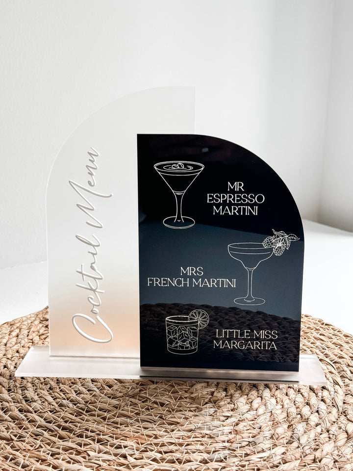 Cocktail Menu Sign