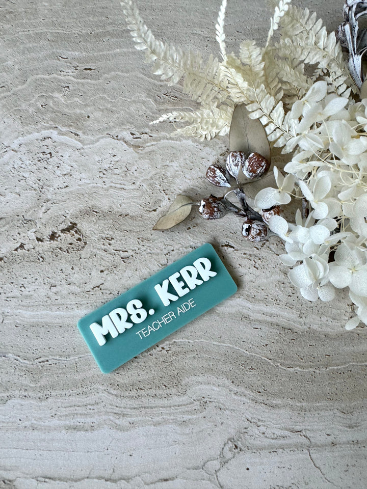 Bold Font Name Badge with Occupation