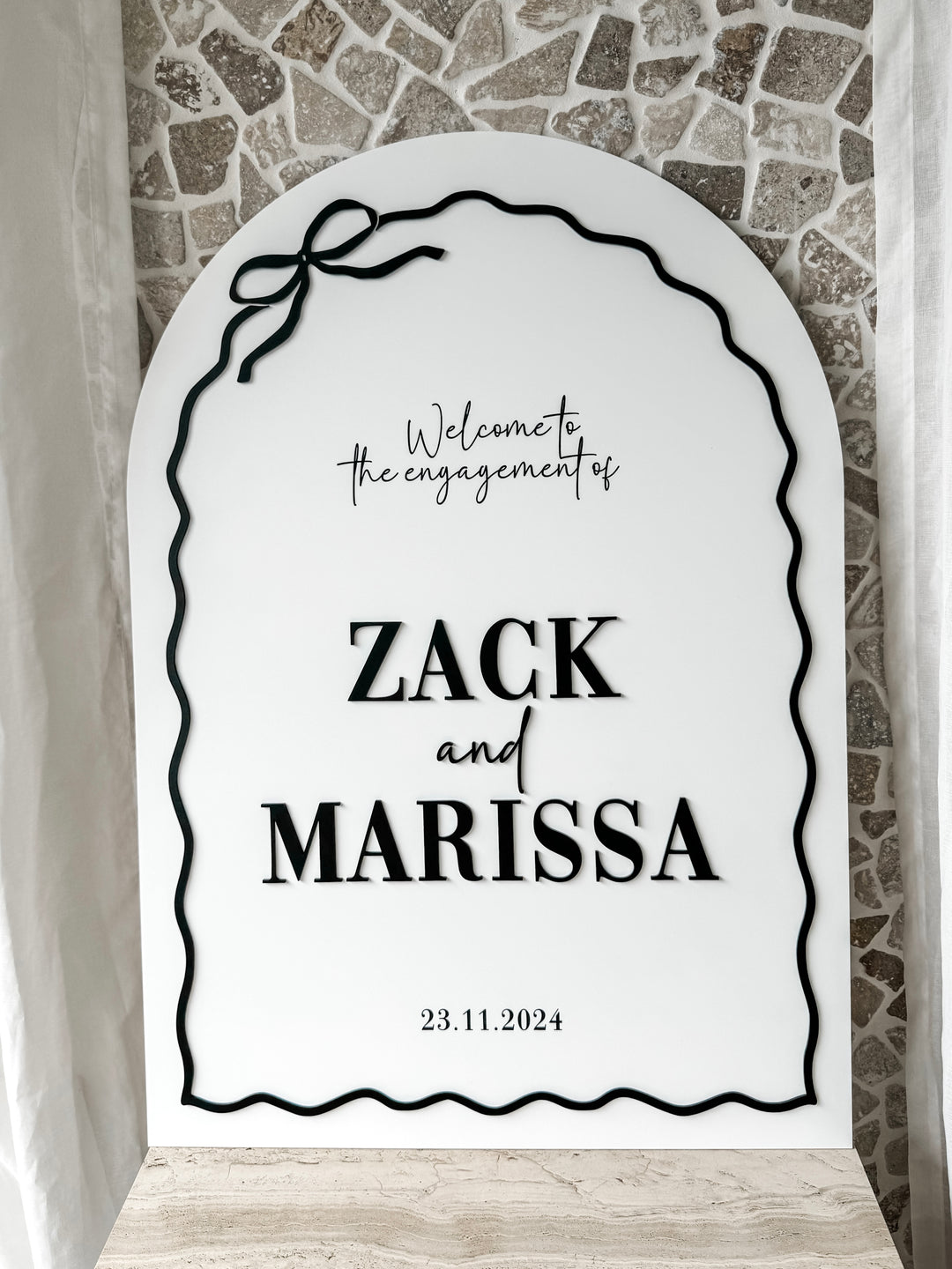 Bowtiful Acrylic Arch Welcome Sign