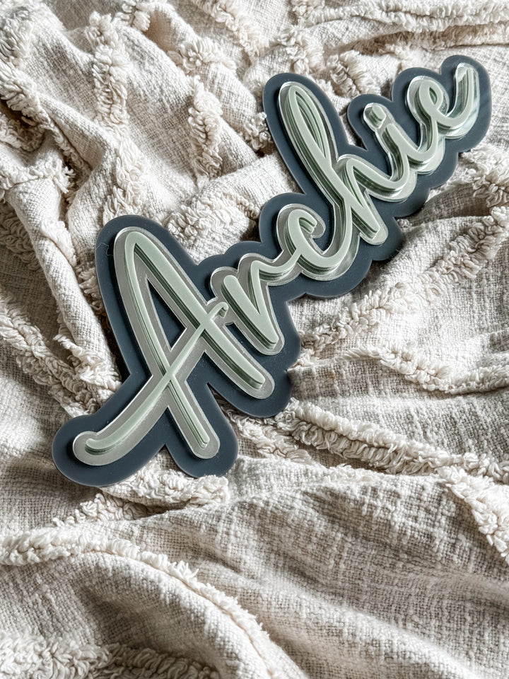 Triple layered name plaque - Style one