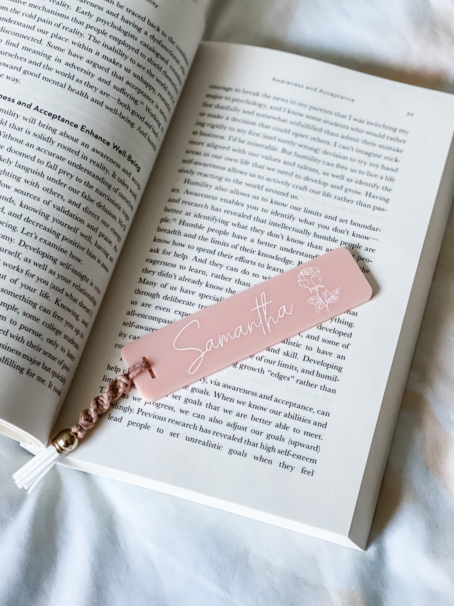 Personalized Acrylic Bookmark, Custom Engraved Gift For Book