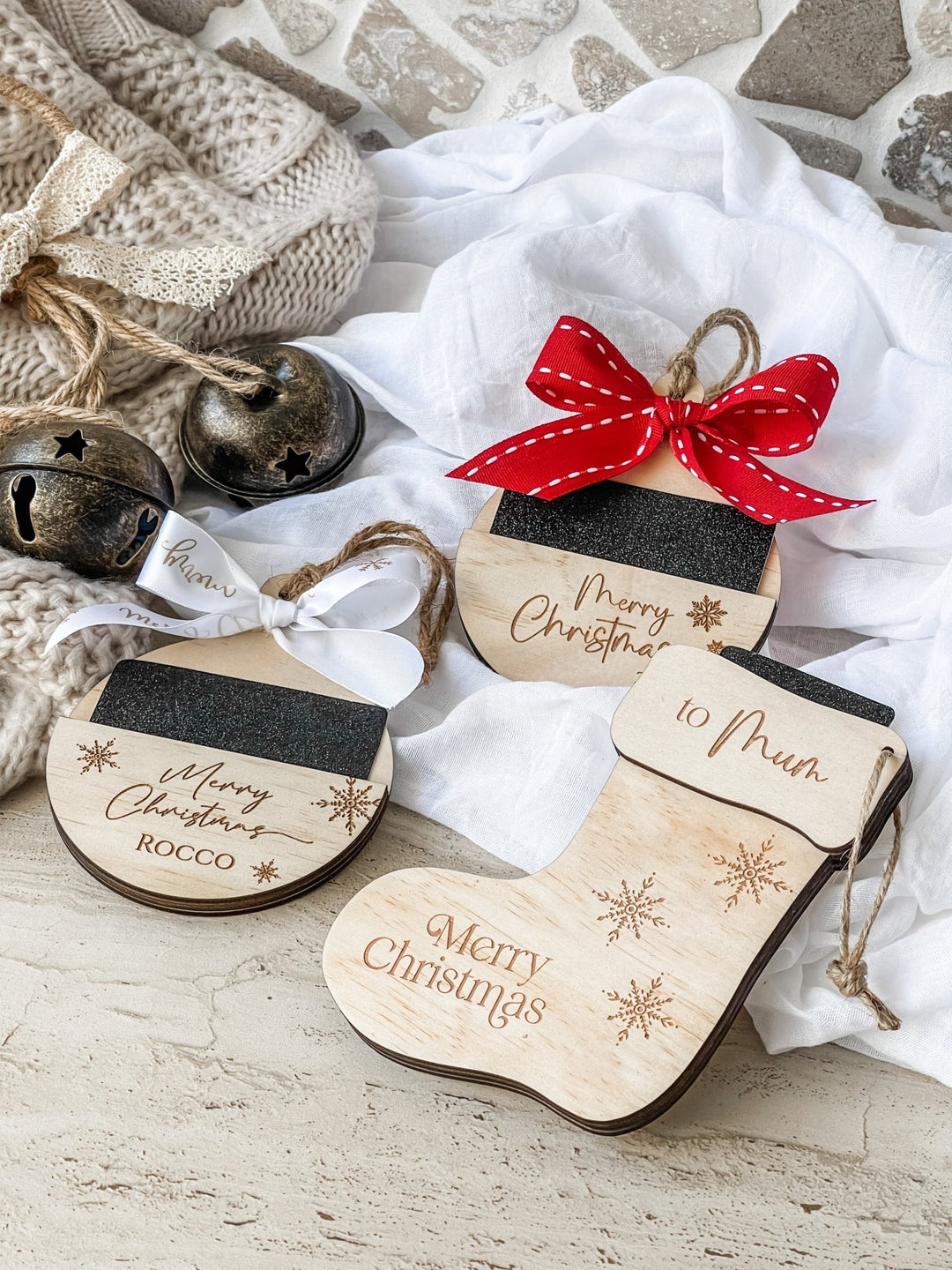 Gift Card Holder Tree Ornament - Stocking - The Humble Gift Co.