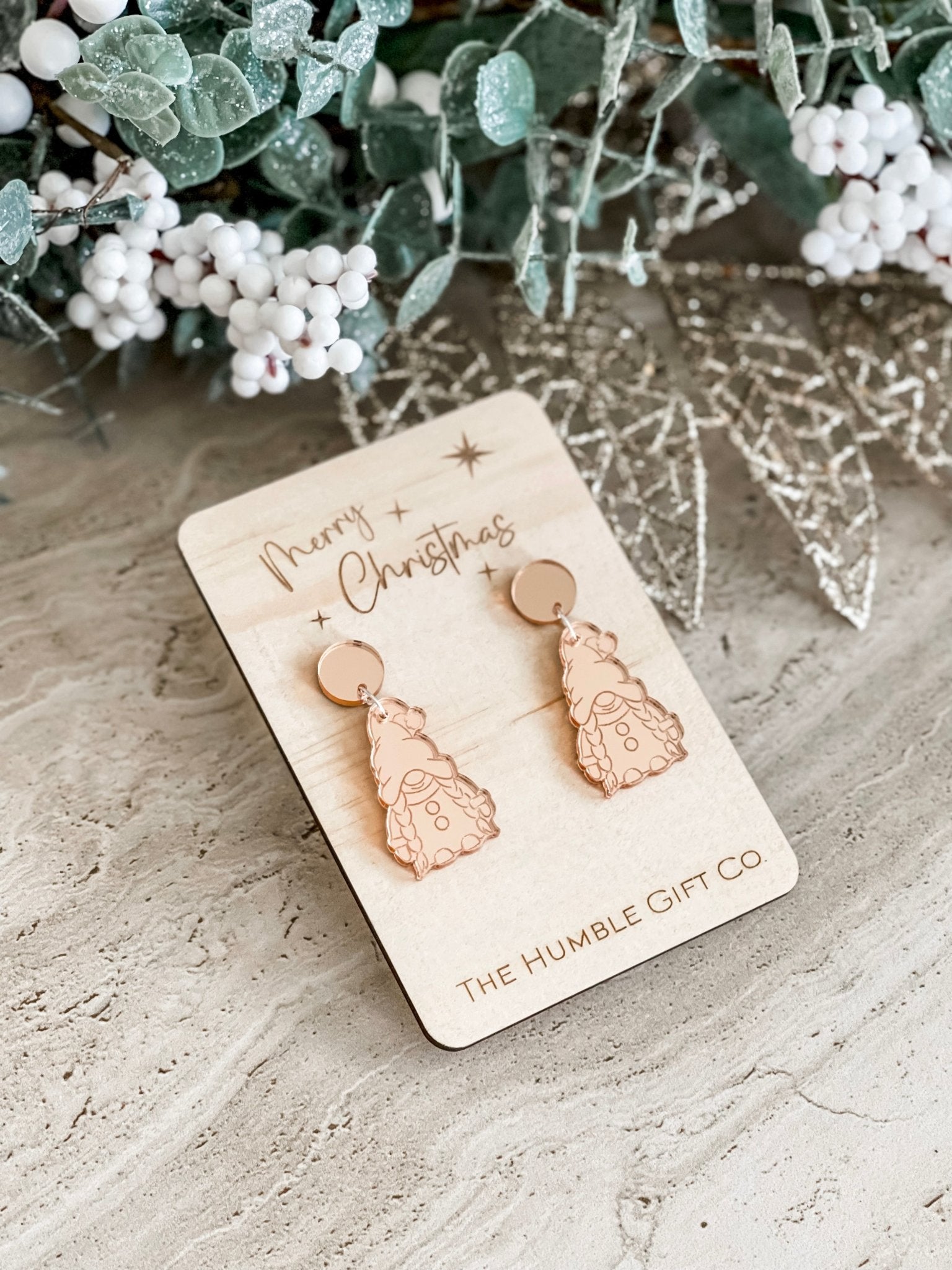Gnome Christmas Earrings - The Humble Gift Co.