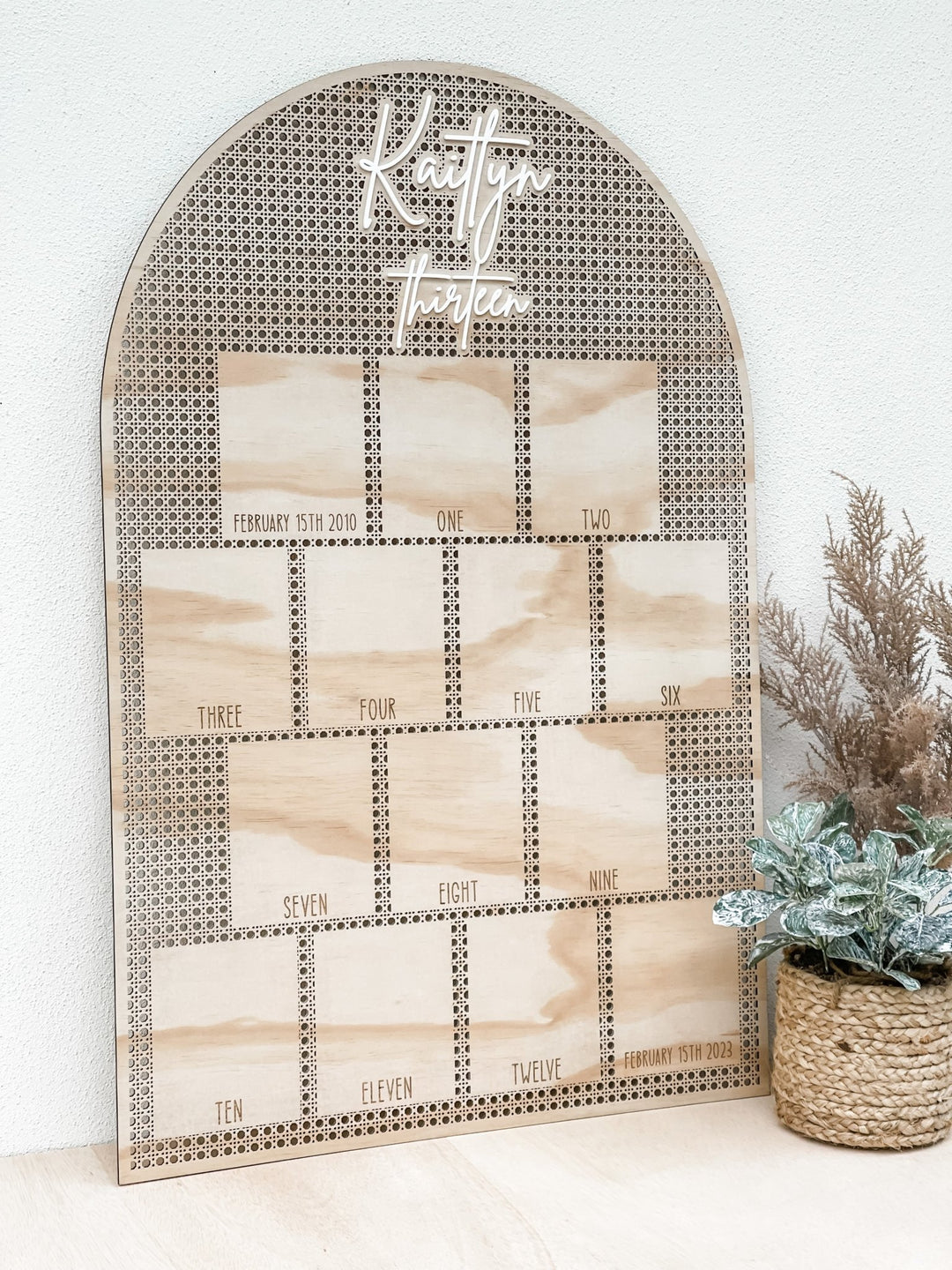 Rattan Thirteenth Birthday Board - The Humble Gift Co.