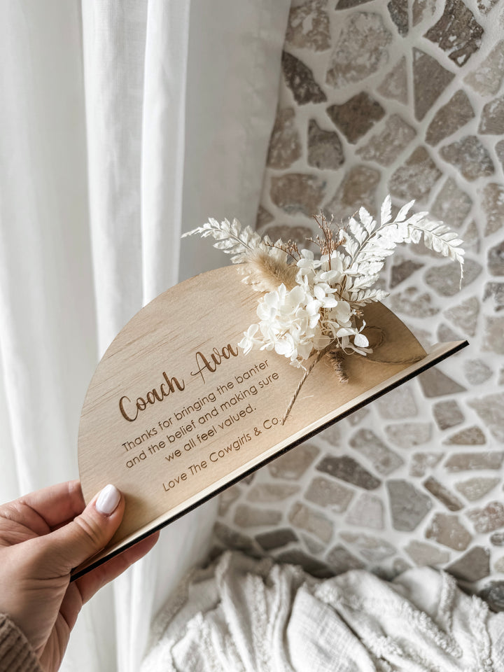 Wooden Arch Stand with Flower Posy
