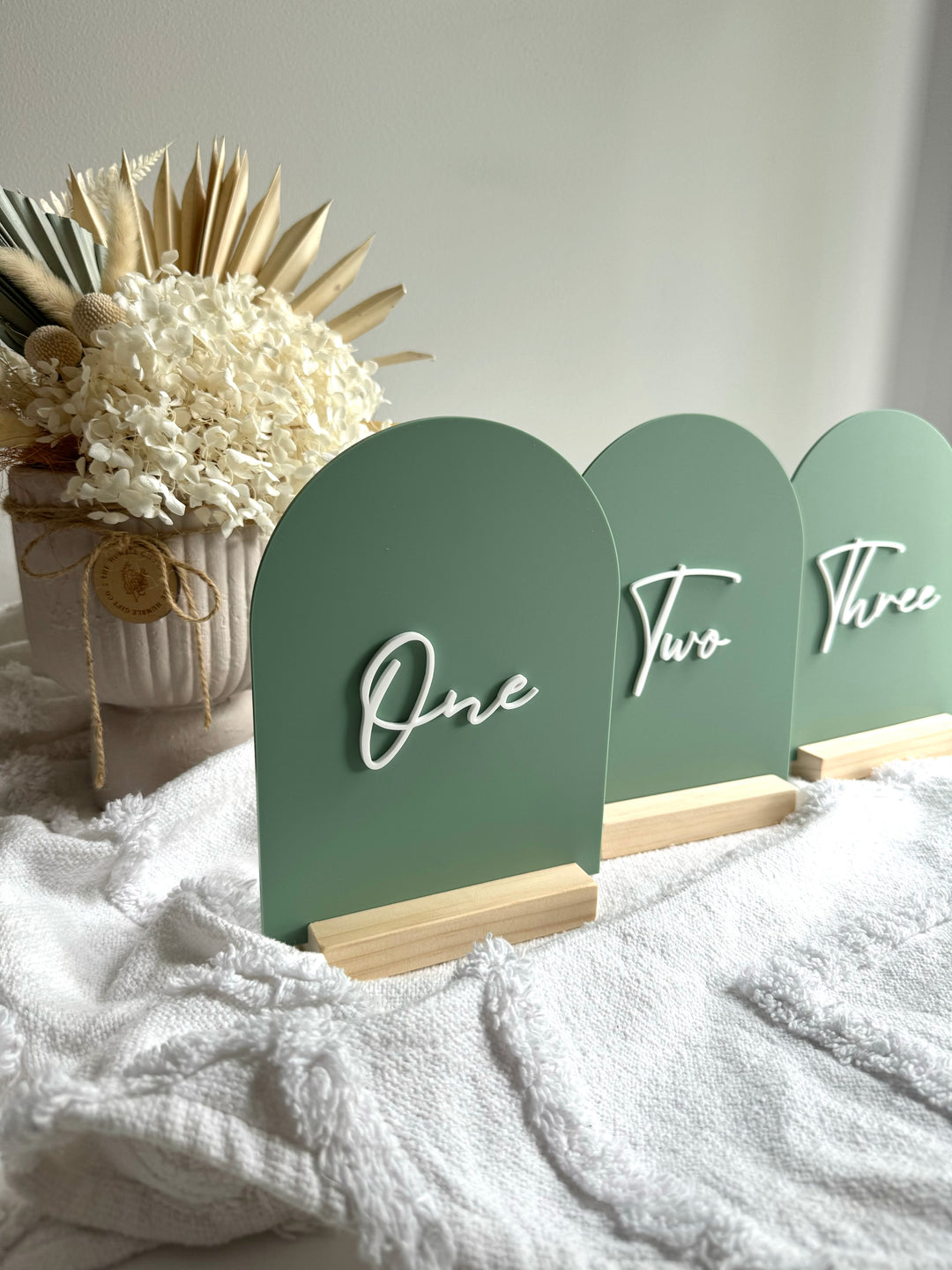 Script Acrylic Table Numbers