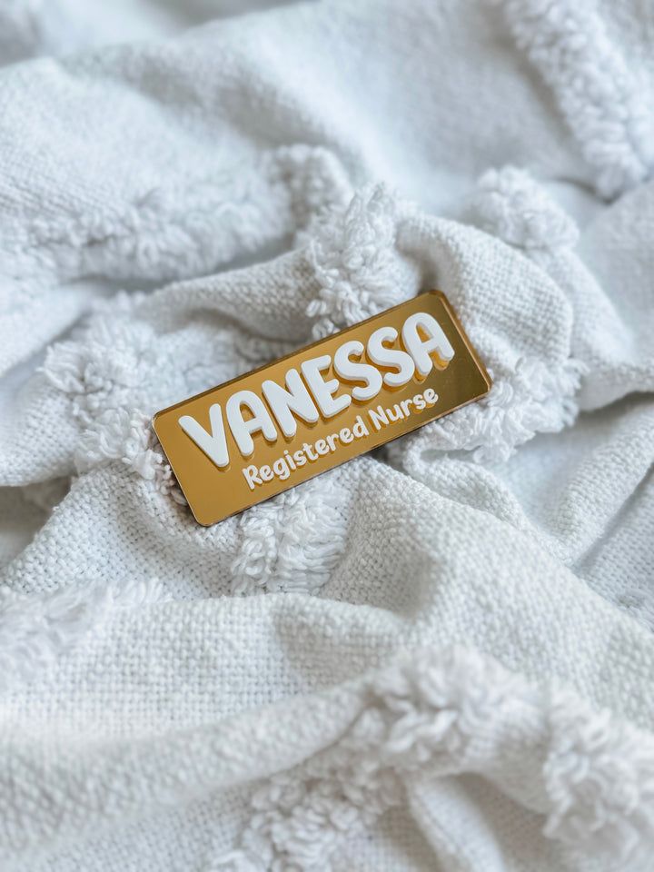 Name Badge with Occupation - Mirror Acrylic