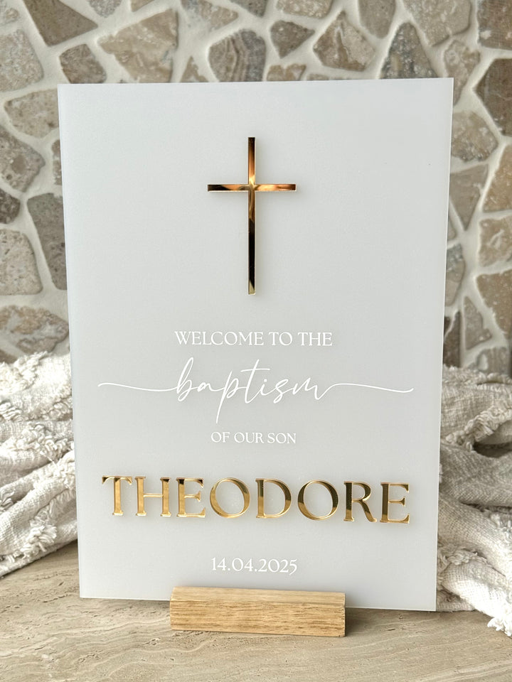 Baptism Tabletop Welcome Sign - Style 1