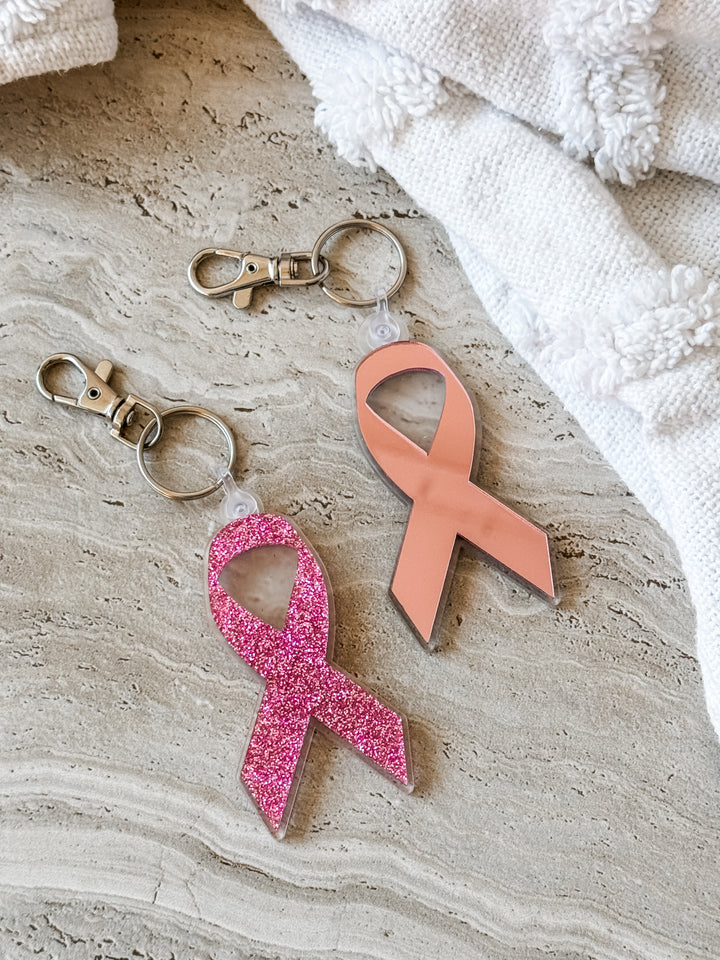 Pink Ribbon Keyring