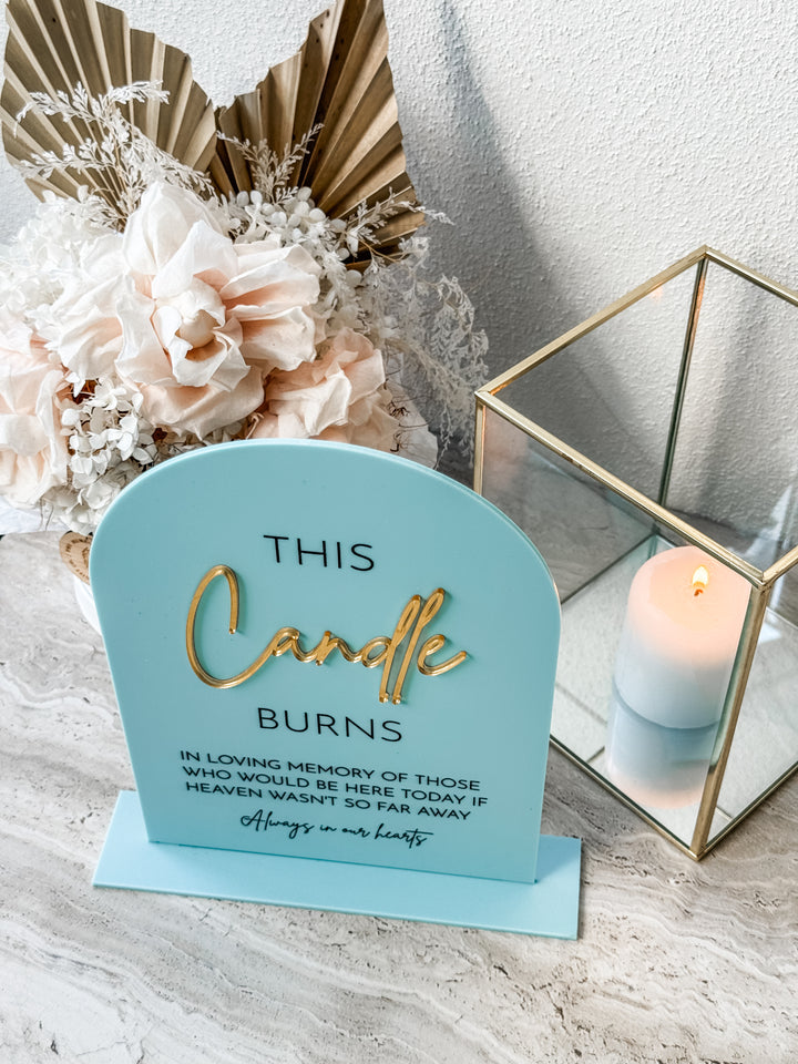 Acrylic Arch Memorial Sign with Mirror Acrylic features