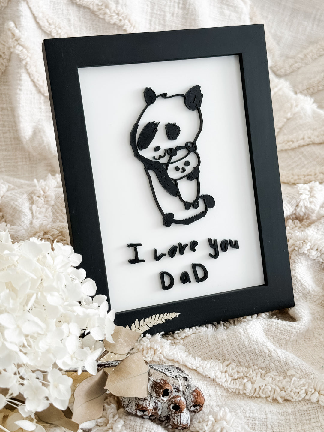 CUSTOM Black & White Hand-Drawn Keepsake Frame