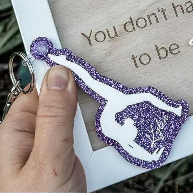 Gymnastics Figure Bag Tag with Name