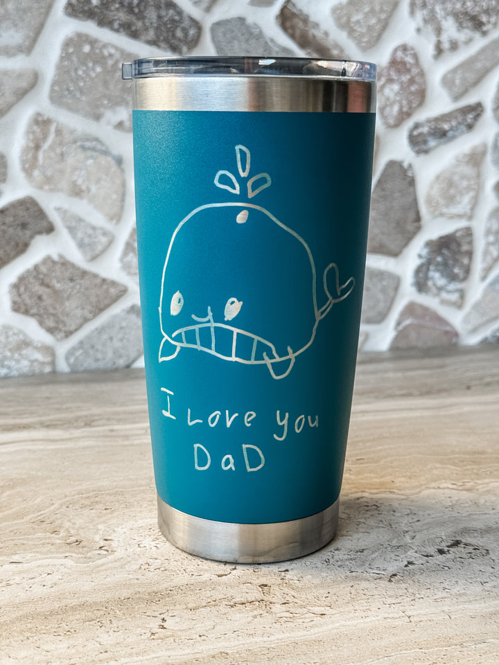 Hand-drawn tumbler/ travel mug