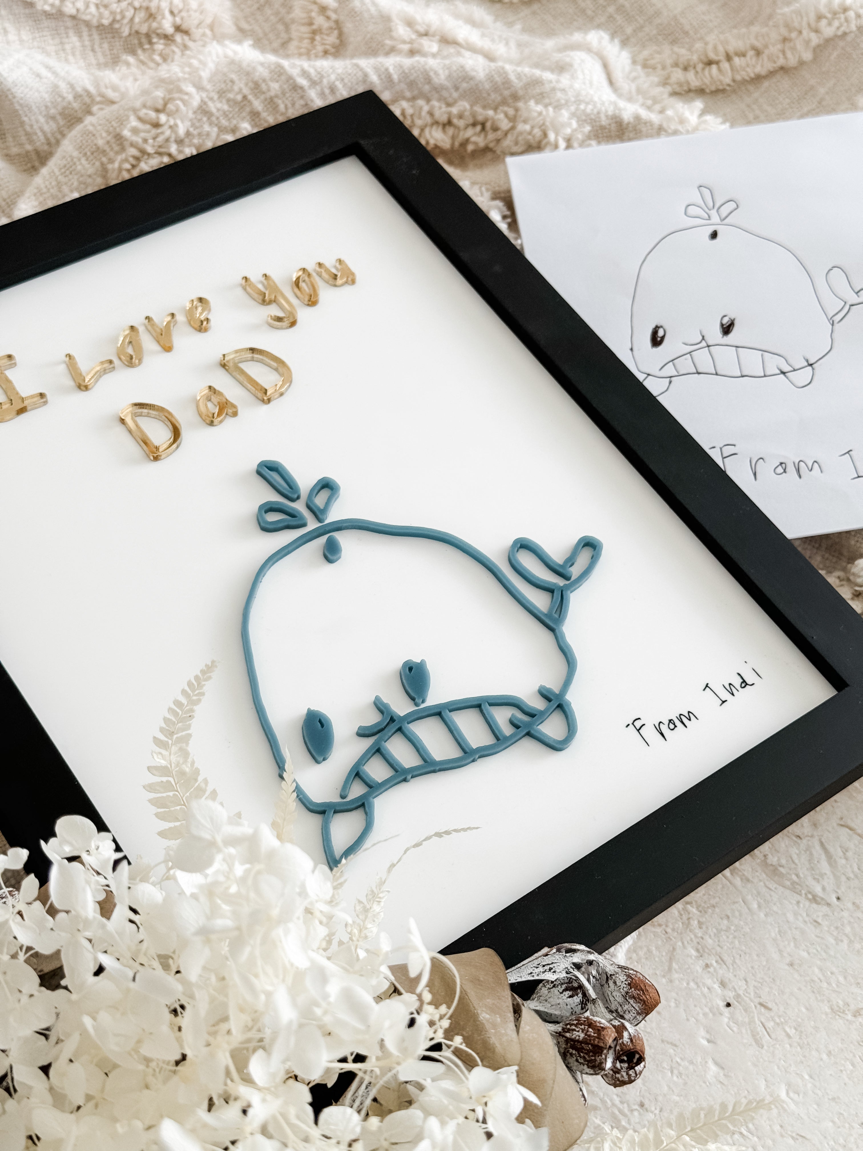 CUSTOM Kids Hand-Drawn Acrylic Art Frame