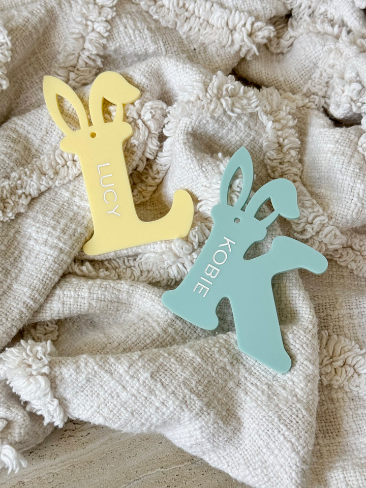 Personalised Bunny  Acrylic Alphabet Tag