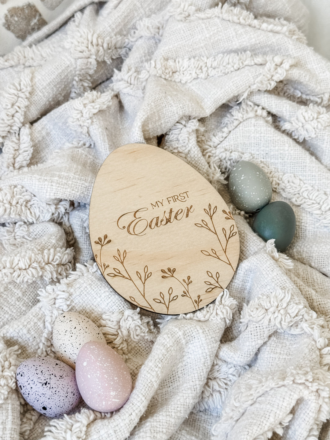 My First Easter Floral Egg Plaque