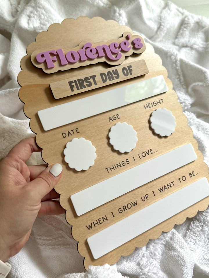 First/Last Day Board - Scallop Arch