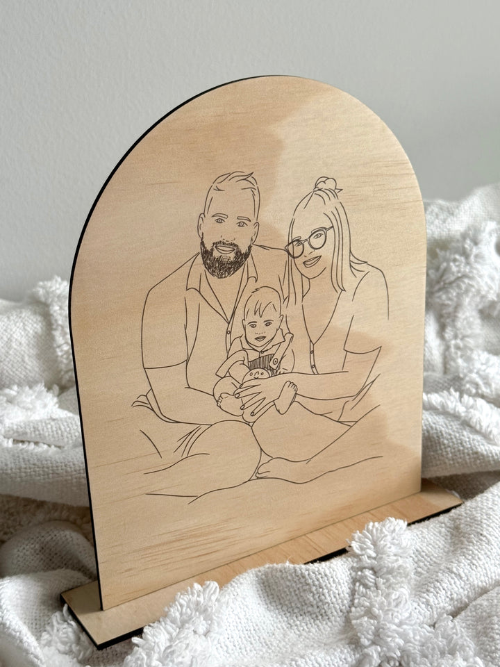 Line Art on Plywood Arch