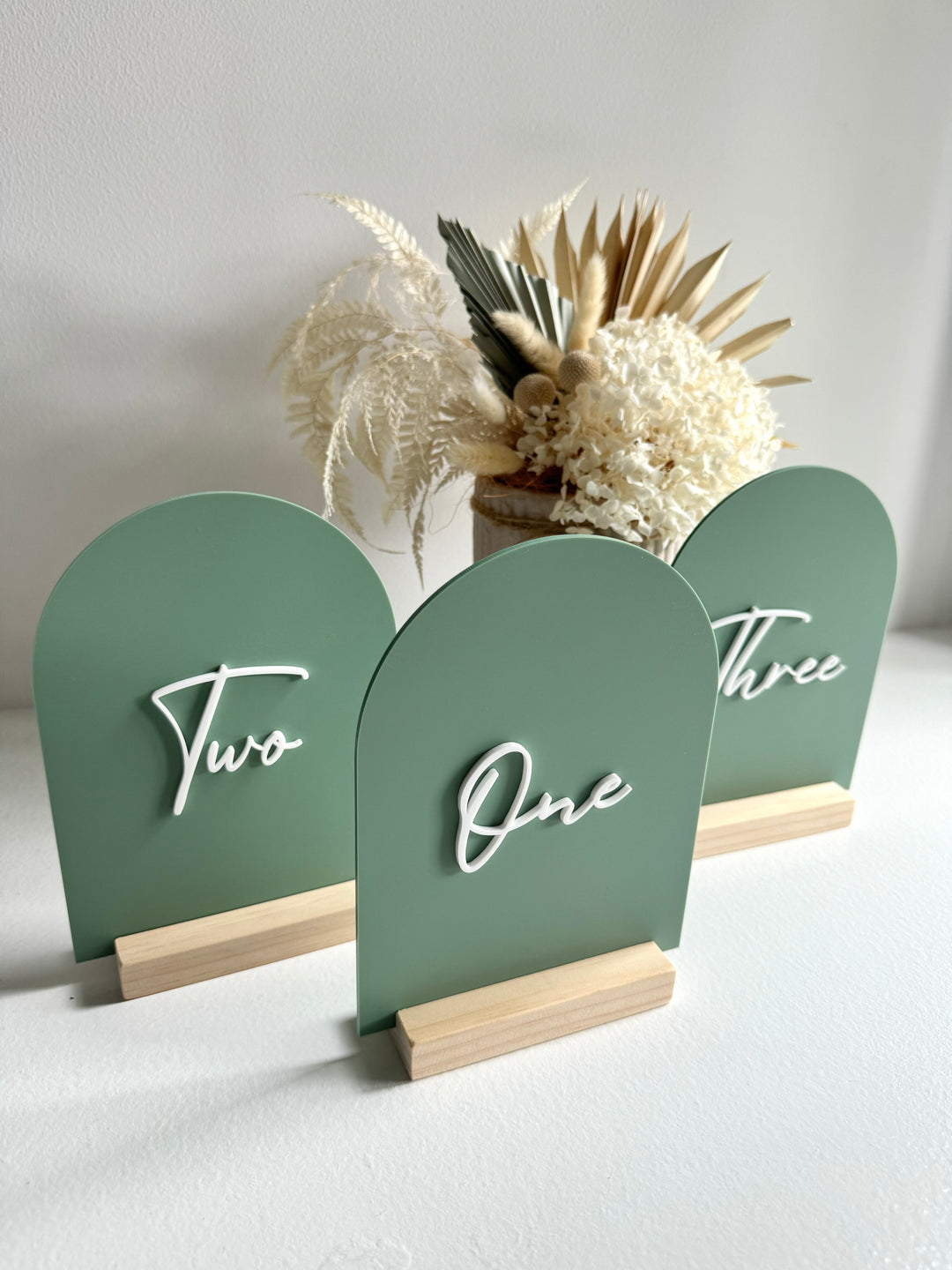 Script Acrylic Table Numbers