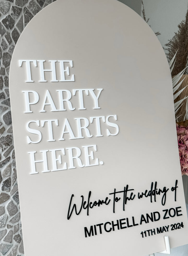 Acrylic Arch Welcome Sign