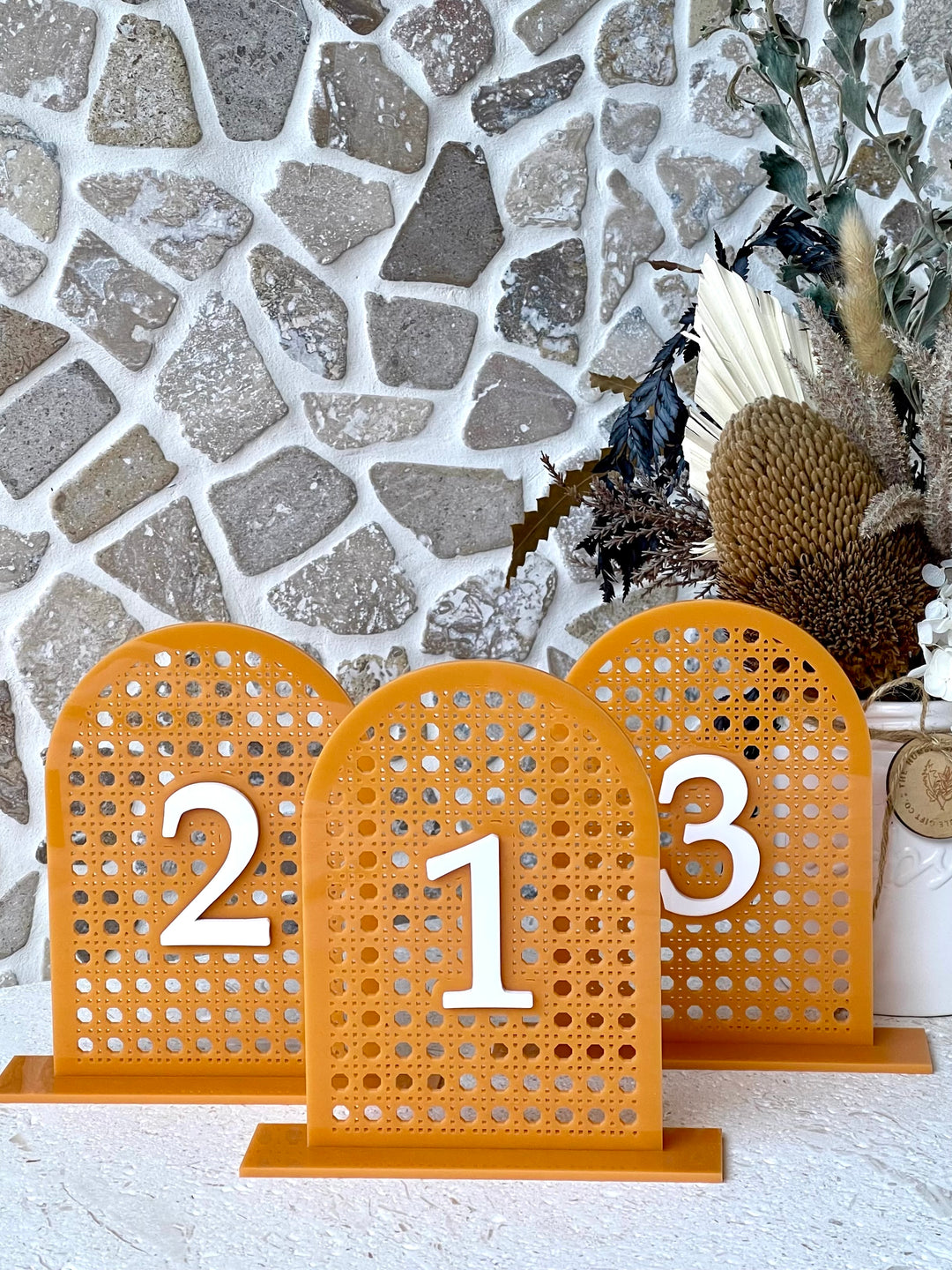 Acrylic Rattan Arch Table Numbers