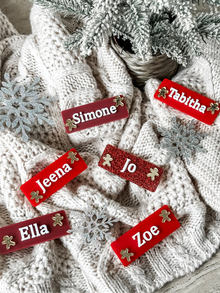 Gingerbread Man Layered Acrylic Name Badge