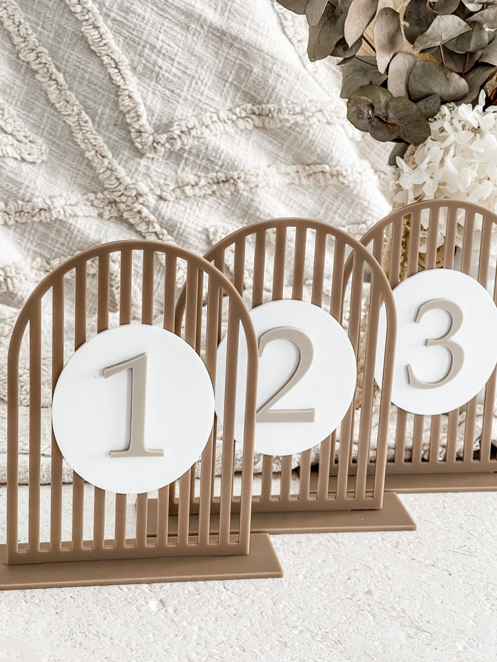Gated Arched Acrylic Table Numbers