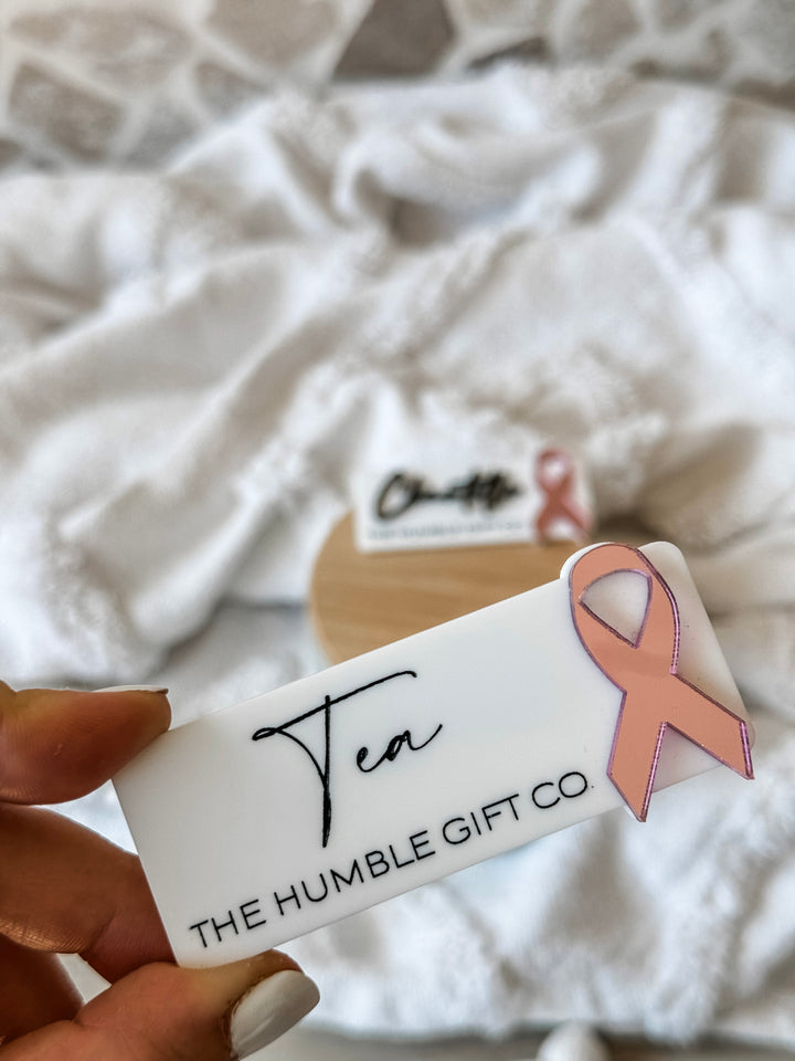 Awareness Ribbon Name Badge - Super Thin Script