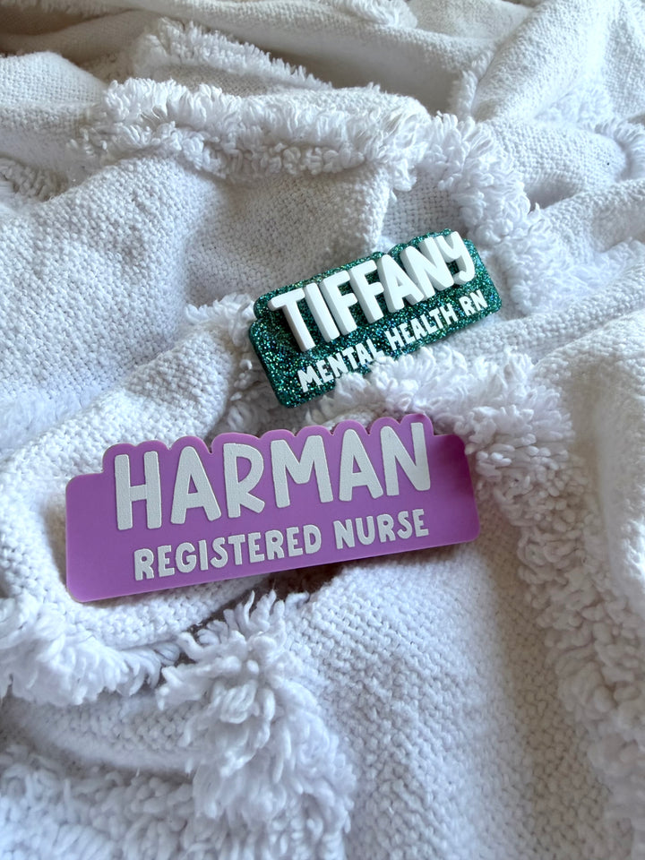 Name Badge with Occupation - font one
