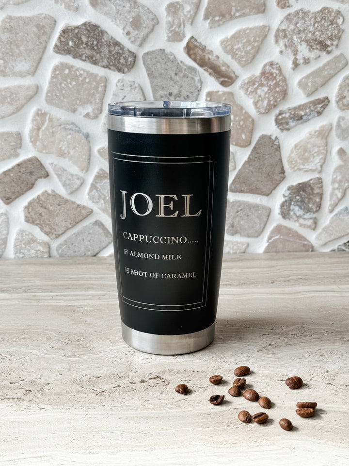 Personalised Coffee Order Travel Mug